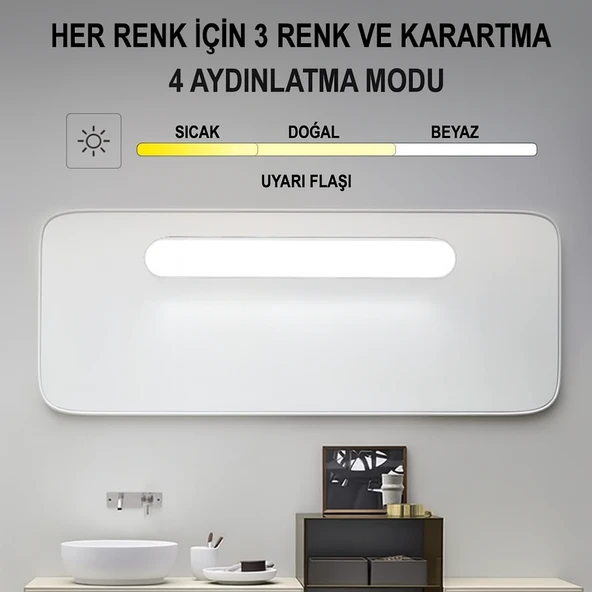 QASUL Şarjlı Dokunmatik Led Aplik Manyetik Mıknatıslı Duvar, Masa, Yatak, Mutfak Lambası, Işık Ayarlamalı - 5