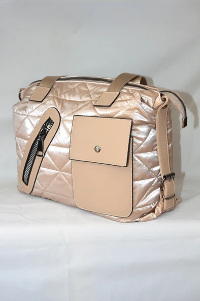 Kadın Nut Çanta Paraşüt Kumaş Şişme Büyük Boy Fermuarlı Ve Askılı Günlük Şık Çanta - 8