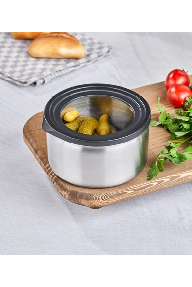 Steel&More  Çelik 12cm Saklama Kabı