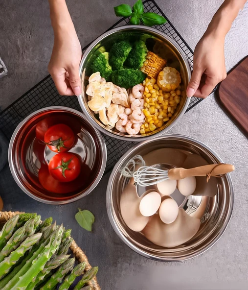 Steel&More  Çelik 3 Parça Kase 16cm - 20cm - 24cm - 4