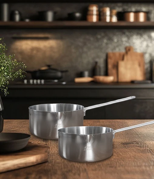 Steel&More  Çelik 2 li Kaçerola Sosluk Sütlük 14cm - 3