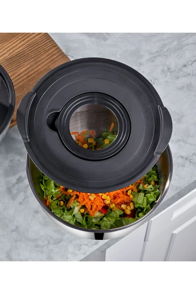 Çelik 5 Parça Rendeli Kase Saklama Ve Karıştırma Kabı 24cm - 7