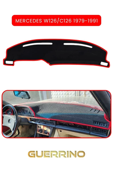 MERCEDES W126/C126 1979-1991TORPİDO KORUMA HALISI KIRMIZI KENAR ürün görseli 1