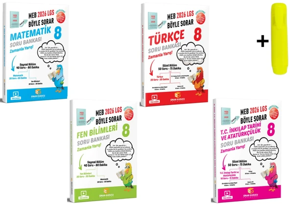 Sinan Kuzucu 8. Sınıf Matematik Fen Türkçe İnkılap Soru Bankası 2026 ürün görseli 1