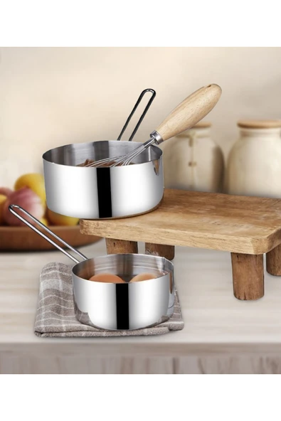 Steel&More  Çelik 2 Li Kaçerola Sosluk Sütlük 14cm-16cm - 2