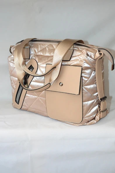 Kadın Nut Çanta Paraşüt Kumaş Şişme Büyük Boy Fermuarlı Ve Askılı Günlük Şık Çanta - 10