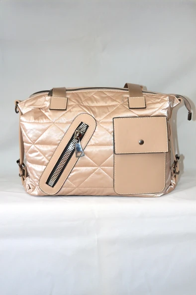 Kadın Nut Çanta Paraşüt Kumaş Şişme Büyük Boy Fermuarlı Ve Askılı Günlük Şık Çanta