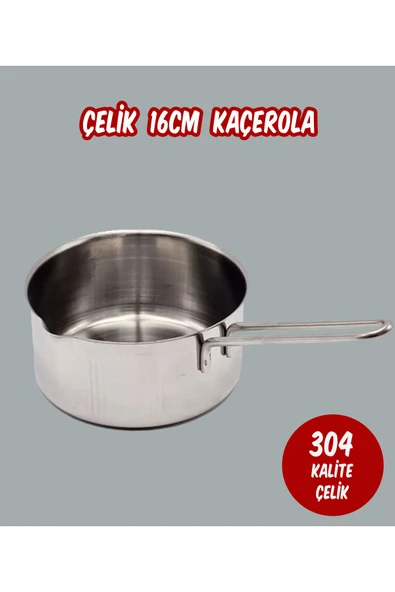 Steel&More  Çelik Kaçerola Sosluk Sütlük 16cm - 3