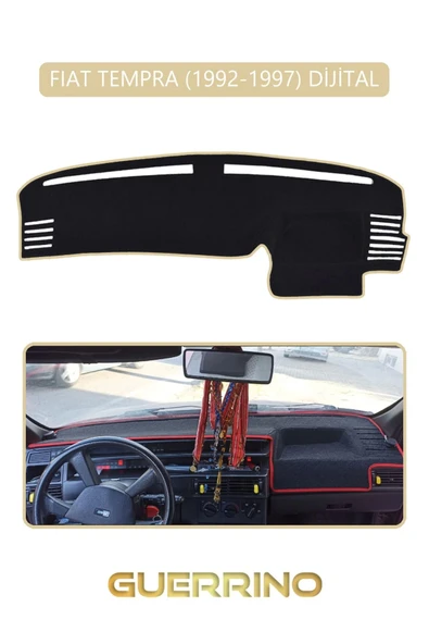 FIAT TEMPRA 1992-1997 Modellerine Uygun DijitalTORPİDO KORUMA HALISI BEJ KENAR ürün görseli 1