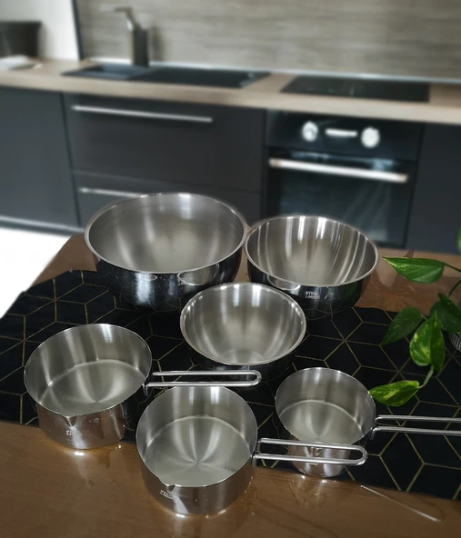 Steel&More  3'lü Çelik Kase ve Kaçerola Set 6 Parça - 3