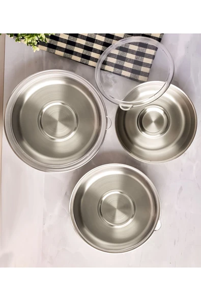 Steel&More  3’lü Çelik Saklama Kabı 6 Parça - 5