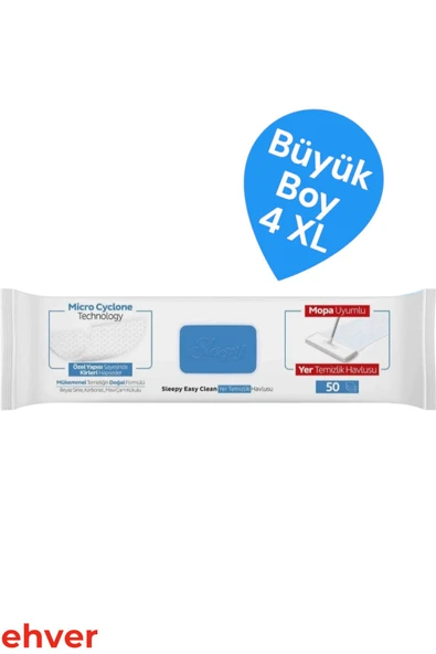 Sleepy 3'Lü Easy Clean Çamaşır Suyu Katkılı Mopa Uyumlu Yer Temizlik Havlusu (150 Yaprak) - Resim 3