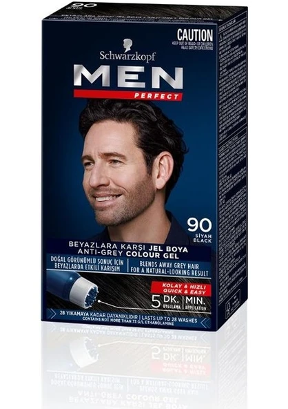 Schwarzkopf Men Perfect Erkek Saç Boyası 90 - Siyah 3 Adet - 3