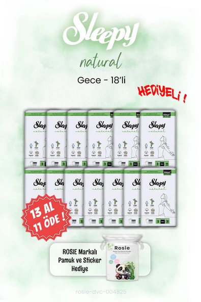 Sleepy 13 AL 11 ÖDE Natural Gece 18'li Gece ve ROSIE ürün görseli