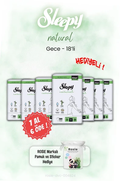 7 AL 6 ÖDE Sleepy Natural Gece 18'li Gece ve ROSIE ürün görseli