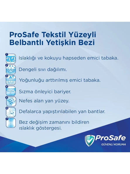 Prosafe Belbantlı Yetişkin Hasta Bezi Prosafe 120 - 160 Cm Xlarge 60 Lı - 4