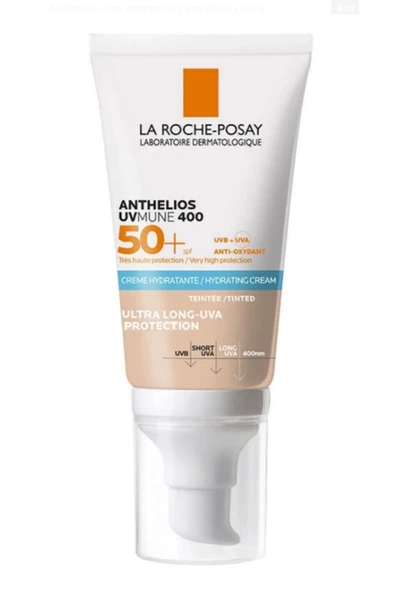 La Roche Posay Anthelios UVmune SPF+50 Hassas Ciltler İçin Yüksek Korumalı Renkli Yüz Güneş Kremi 50 ml - 1