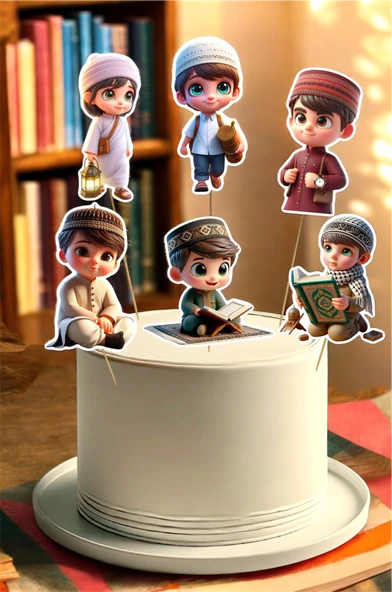 İslami Erkek Çocuk Çıkartmaları Kuran Öğrenen Hafız Olan Çocuklar İçin Sevimli Sticker Seti Doğum Günü Süsü - 2