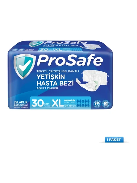Prosafe Belbantlı Yetişkin Hasta Bezi Prosafe 120 - 160 Cm Xlarge 30 Lu