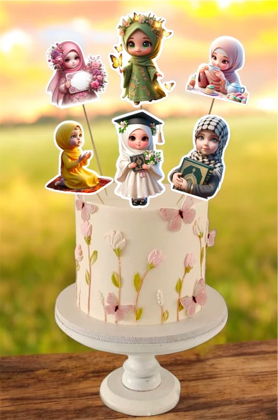 İslami Kız Çıkartmaları Kuran Öğrenen Hafız Olan Çocuklar İçin Sevimli Sticker Seti Doğum Günü Süsü - 2