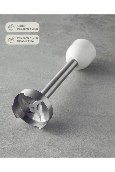 Elb 3001 4 Bıçaklı El Blenderı Beyaz-bakır - 4