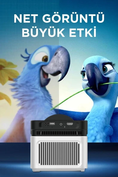 Torima  HY450 Beyaz Taşınabilir Ev Sinema Android Akıllı 8K-4K 1080 P BT5.4  Projeksiyon - 3
