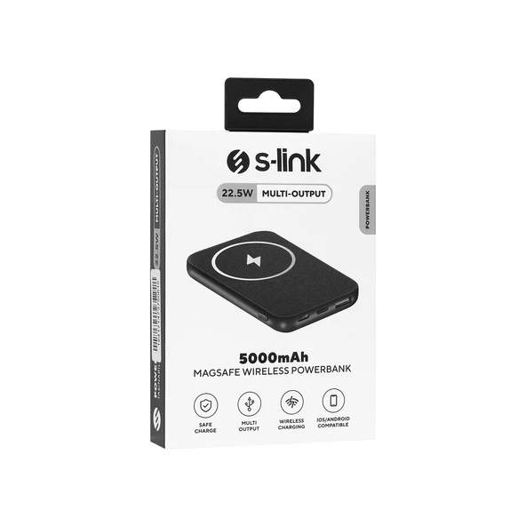 S-Link P50 Magsafe 5,000mAh Kablosuz Powerbank 22.W / QC3,0 - 3