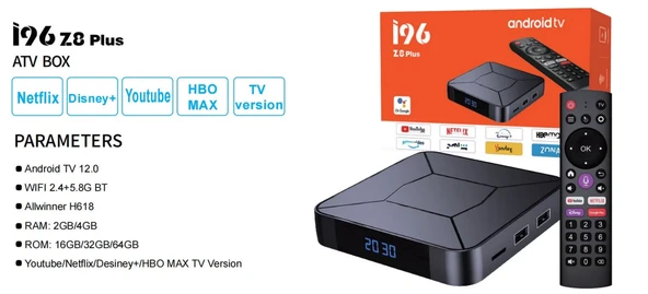 Castu İ96 Z8 Plus 4K Android TV 2GB Ram-16GB Hafıza /Wifi/Lan/BT/HDMI/2xUSB/TF-Kart - 6