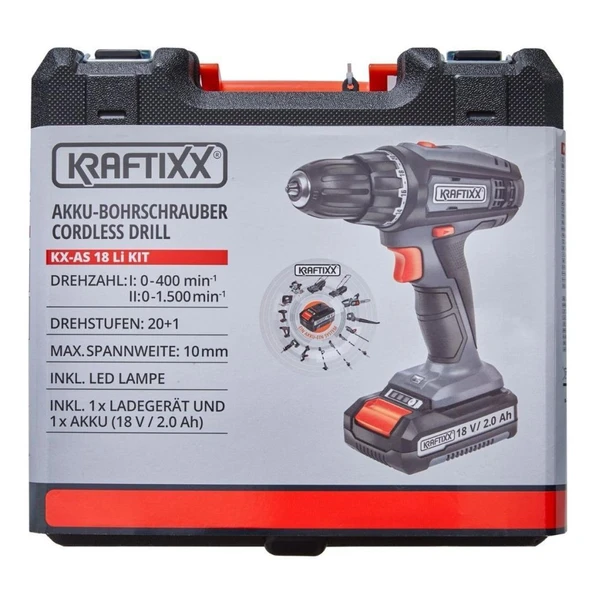 Kraftixx by Einhell KX-AS 18 Li Kit Akülü Darbesiz Vidalama Matkap 1x2 Amper 4514000 - Resim 2