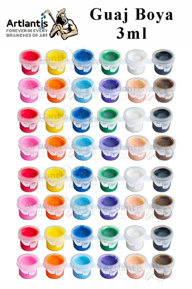 Guaj Boya 3 ml 12 Renk 4 Paket Mini Küçük Guaj Boya Etkinlik Boyama Boyası Su Bazlı Resim Okul Öncesi Kreş Ana Sınıfı ürün görseli