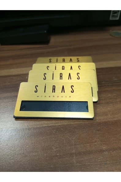 Yaka Kartı İsimlik Metal 10 Adet İğneli Logo Baskılı Premium ( Altın) - 2