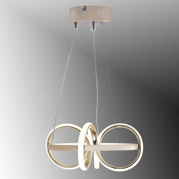 TT003-FSR TT Aydınlatma Sarmal Modeli Fransız Sarısı Kaplama Led Avize ürün görseli 1