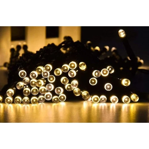 5m Boncuk Lamba Gün Işığı 8 Fonksiyon 100 Led Fişli Uzatma Kablolu siyah kablo - 3
