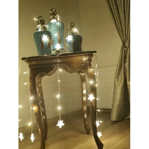 Yıldız 4m 96 Led 19 Saçak 40-50-60cm Gün Işığı yıldız boyutu:7cm - 3