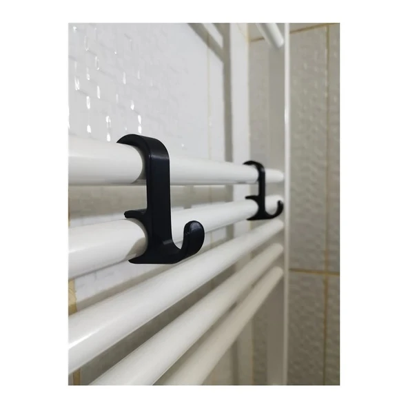 Siyah Havlupan Askısı Havlu Askılık 4 Adet ürün görseli 1