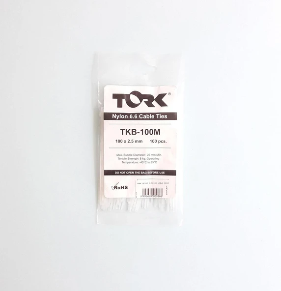 Tork Beyaz Kablo Bağı 2,5X100 - 8