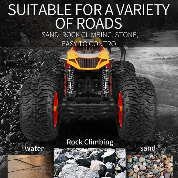 Kumandalı 33 CM Dev Off-Road Araba 15KM/H Hızlı, Şarjlı, 2.4GHz RC Tırmanıcı Arazi Aracı 9030-3F - 2