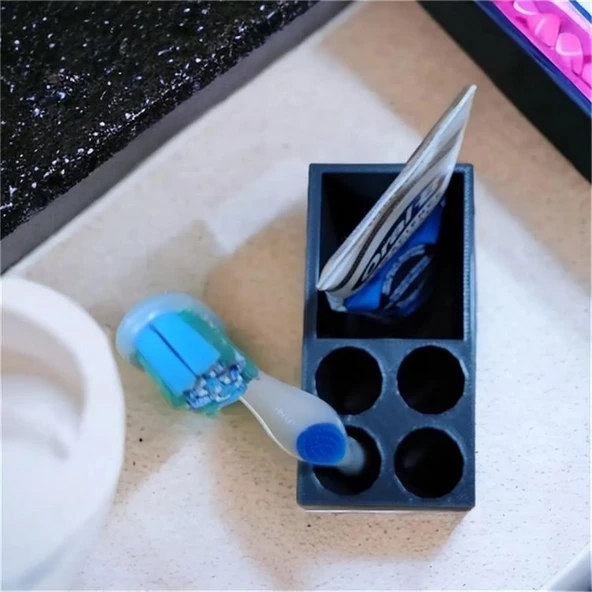 Mini Diş Fırçalık ve Diş Macunluk - Resim 4