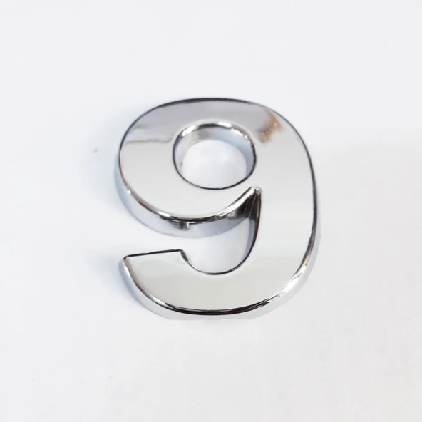 Cemax 9 Rakamı 3,75 cm Krom Yapışkanlı - 8