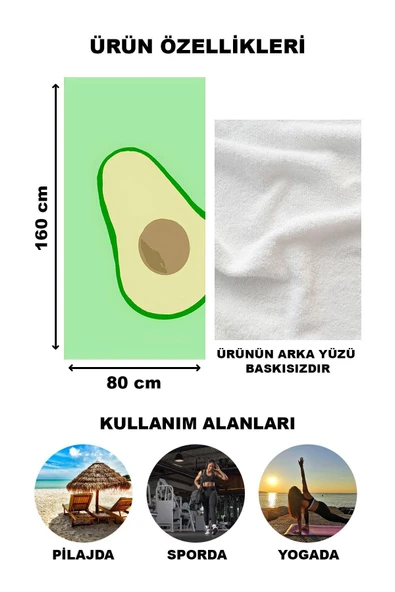 Modern Desenli Plaj Deniz Havlusu Peştemal 80x160 CM Aqua61 - 2