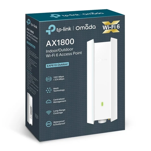 ONTECH - Tp-lınk Omada Eap610-outdoor Ax1800 Dual Band Wıfı6 1xgbıt Rj45 574mbps/2.4ghz/1201mbps/5ghz Access Poınt (adap