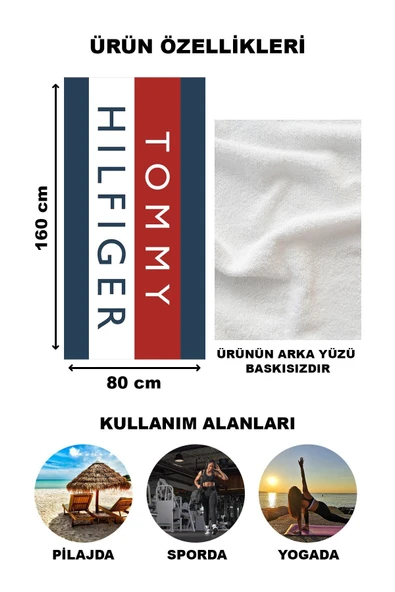 Modern Desenli Dijital Baskı Plaj Deniz Havlusu Peştamal 80x160 CM LUX82 - 2