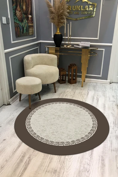 Kaymaz Taban Yıkanabilir Dijital Baskı Dekoratif Modern Desenli Dot Taban Halı MDH295