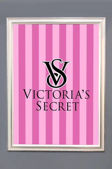 Dekoratif Modern Çerçeveli Victoria Secret Desenli Duvar Tablosu 50x70 CM
