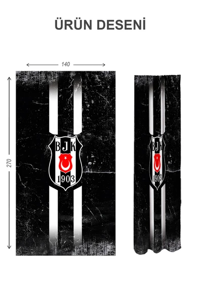Dijital Baskı Yıkanabilir Modern Desenli 2 Kanat Bebek ve Çocuk Odası Fon Perdesi - 2
