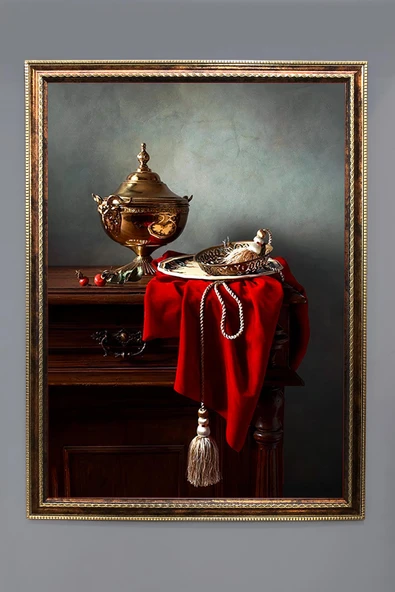 Natürmort Desenli Çerçeveli Duvar Tablosu 50x70cm NAT03