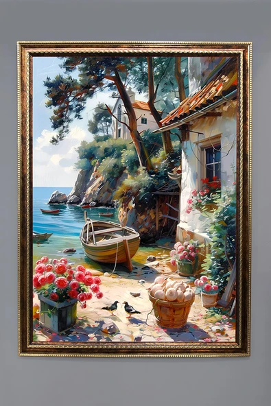 Doğa ve Manzara Desenli Çerçeveli Duvar Tablosu 50x70cm SERENE01