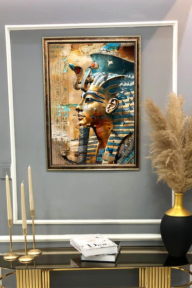Antik Mısır Desenli Çerçeveli Duvar Tablosu 50x70cm MISIR11 - 2
