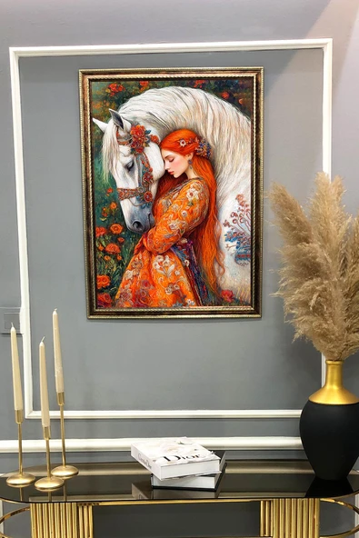 Dekoratif Modern Desenli Çerçeveli Duvar Tablosu 50x70cm RÜYA08 - 2
