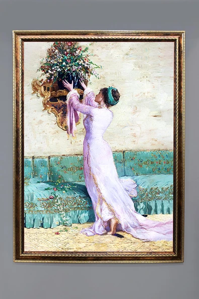 Dekoratif Modern Desenli Çerçeveli Duvar Tablosu 50x70cm RÜYA11